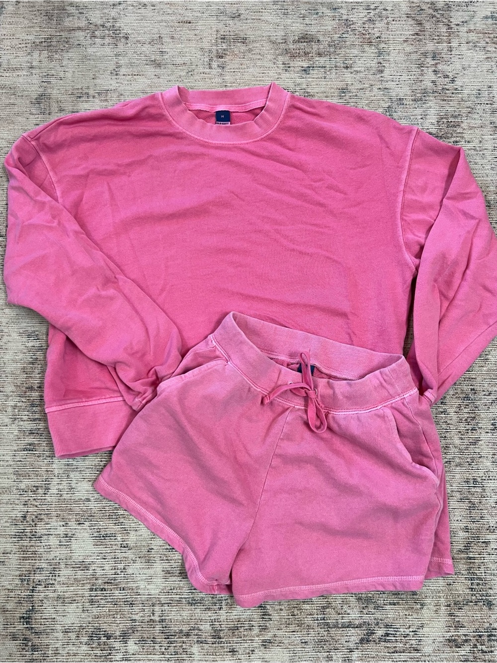 OLD NAVY | women’s pink cozy matching short & crewneck set